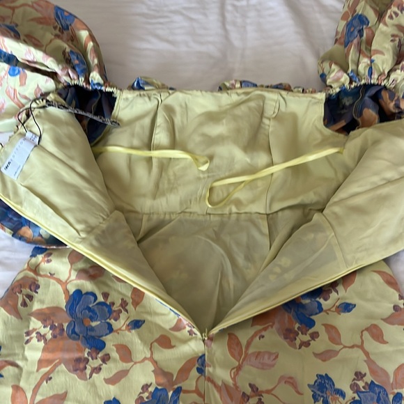 ASOS Floral Off-Shoulder Midi Dress in Yellow and Blue - Picture 12 of 12